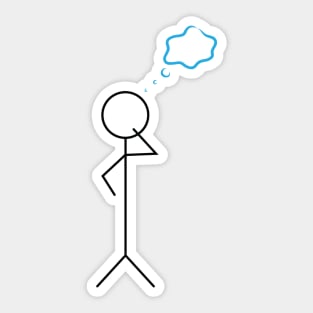 Thinking stickman Sticker